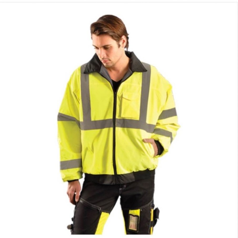 OccuNomix LUX-TJBJ Type R Class 3 Premium 4-In-1 Bomber Jacket - Yellow/Lime